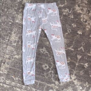 Gray Pajama Pants with Cat Print